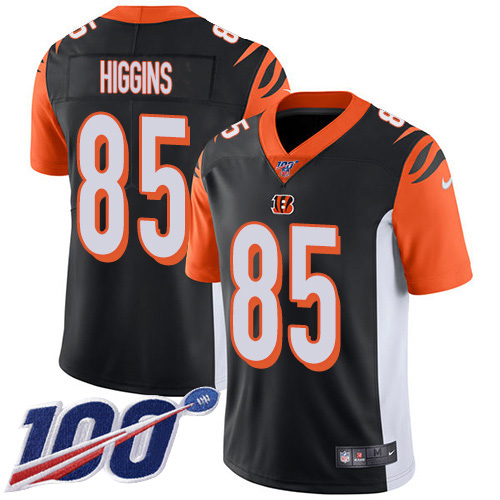 Nike Bengals #85 Tee Higgins Black Team Color Youth Stitched NFL 100th Season Vapor Untouchable Limited Jersey